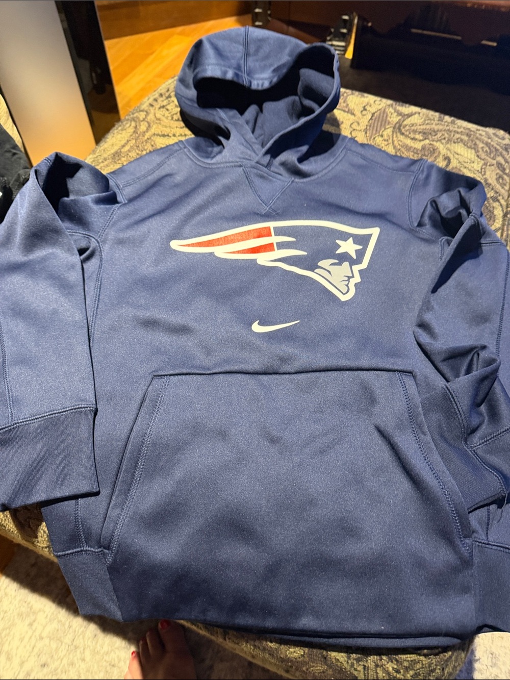 Nike Navy Pullover Hoodie with Patriots Logo